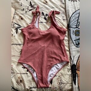 Dusty rose textured swimsuit